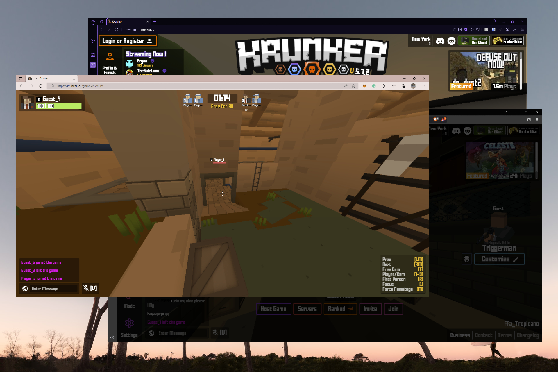 KRUNKER GAMEPLAY PT BR - FPS DE NAVEGADOR GRATUITO PARA PC FRACO