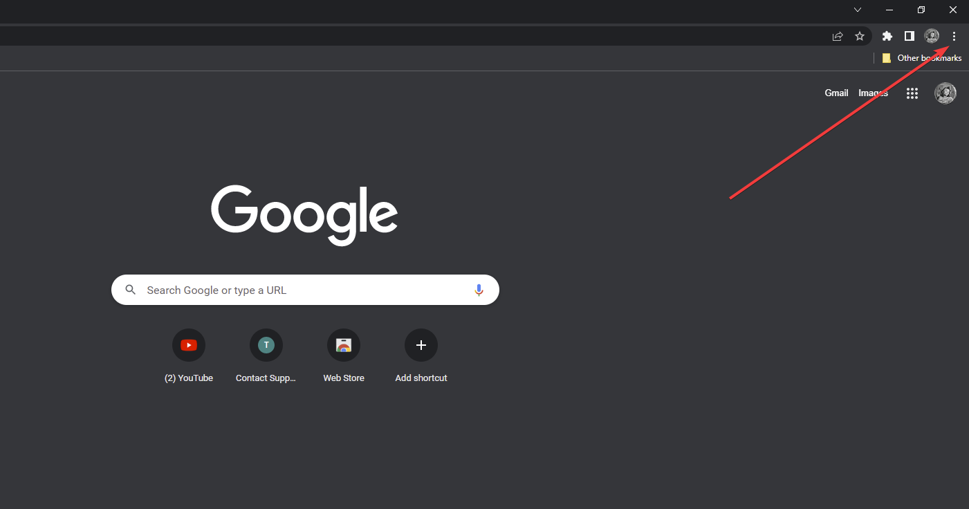 Open the Google Chrome menu.