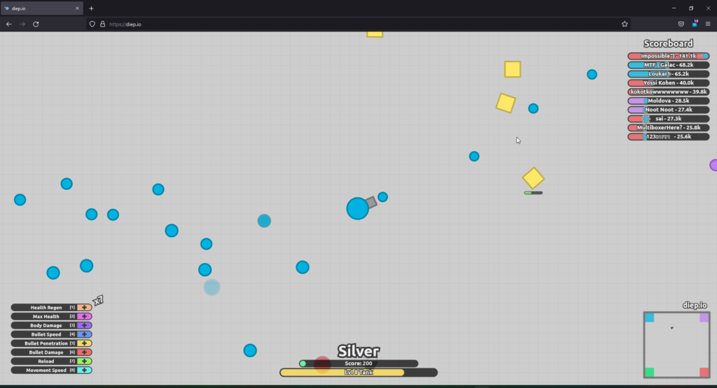 Firefox best browser for Diep.io.