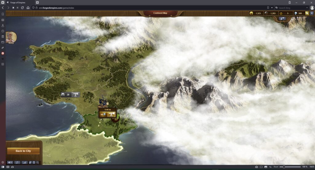 Vivaldi browser for Forge of Empires.