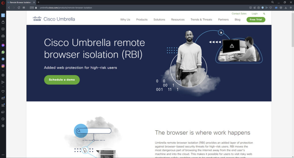Cisco Umbrella Remote Browser Isolation service.
