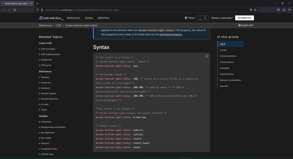 Firefox border radius.