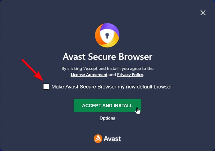 Install Avast browser