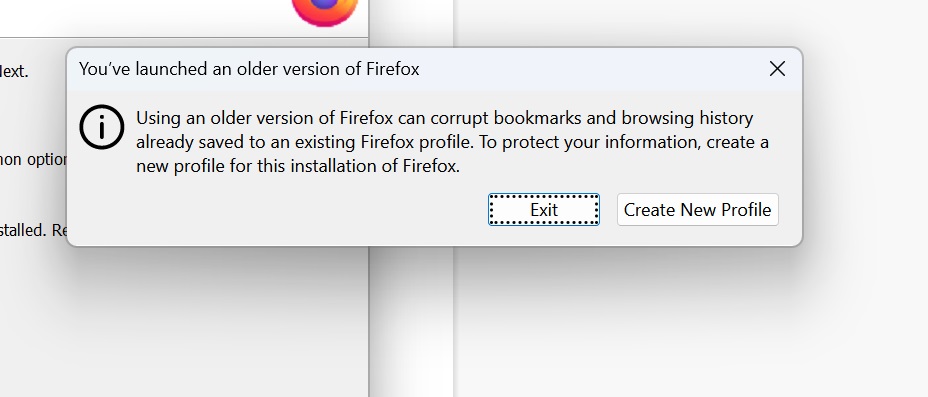 Firefox older version installation
