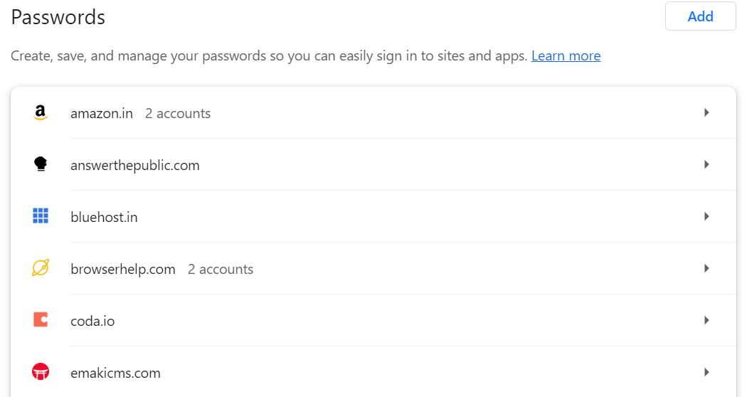 Adding notes to saved passwords using Password Manager